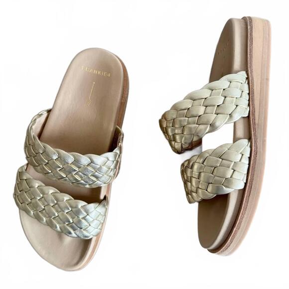 NEW FRANKIE4 women\'s malone weave sandal in gold